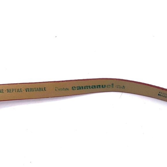 Couture Emmanuel Vintage Genuine-Reptile-Veritable Belt Women\'s Medium Red 34\